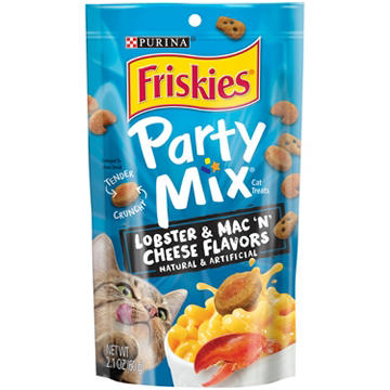 Friskies Purina Cat Treats Party Mix - Lobster & Mac 'N' Cheese Flavors