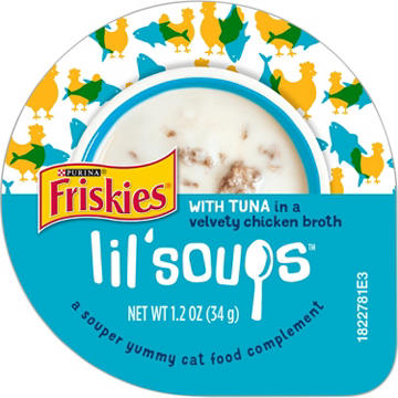 Friskies Purina Natural, Grain Free Lickable Cat Treats Lil’ Soups - Tuna in Chicken Broth