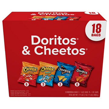 Frito Lay Doritos & Cheetos Mix Chips Multipack Bags