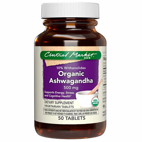 Central Market Organic Ashwagandha 500mg Tablets, 50 ct
