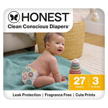 The Honest Company Clean Conscious Gentle + Absorbent Diapers - Size 3, Panda Print