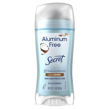 Secret Aluminum Free 48 Hr Solid Deodorant - Coconut