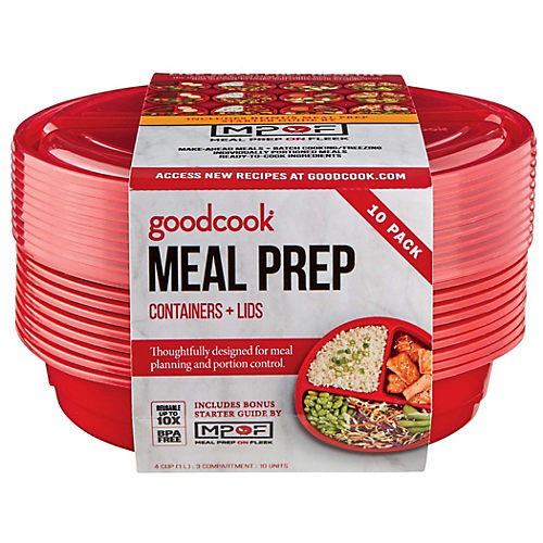 Good Cook 3-Compartment Rectangle Meal Prep Containers - Shop Food