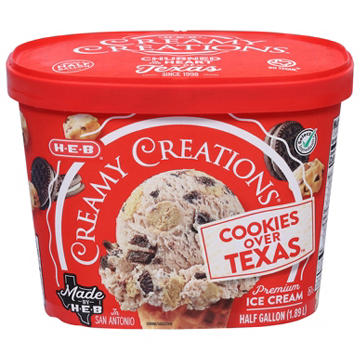 H-E-B Creamy Creations Cookies Over Texas Ice Cream