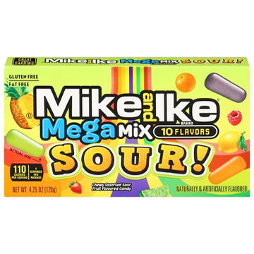 Mike & Ike Mega Mix Sour Chewy Candy Theater Box