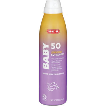 H-E-B Baby Broad Spectrum Sunscreen Spray – SPF 50