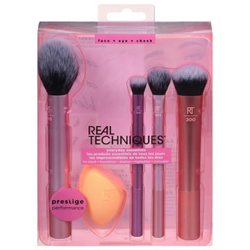 Real Techniques Everyday Essentials Makeup Sponge & Brushes for Face + Eye + Cheek