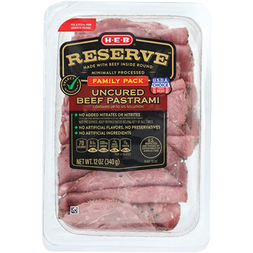 H-E-B Reserve Angus Beef Pastrami Lunch Meat - Family Pack
