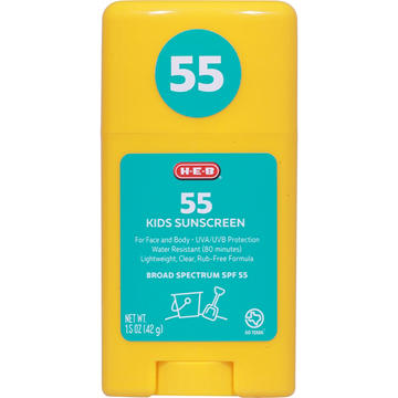 H-E-B Kids Unscented Broad Spectrum Sunscreen Stick – SPF 55