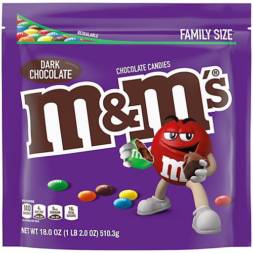Diet info for M&Ms Chocolate Candy Peanut Dark Chocolate Sharing Size -  10.1 Oz - Spoonful