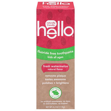hello Kids Fluoride Free Toothpaste - Fresh Watermelon