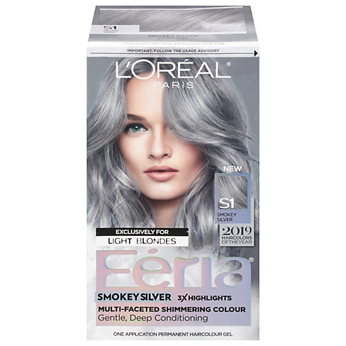 L'Oréal Paris Feria Multi-Faceted Permanent Hair Color - S1 Smokey Silver -  Shop Hair Color at H-E-B