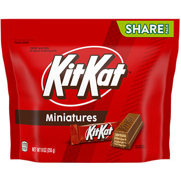 Kit Kat Miniatures Milk Chocolate Wafer Candy Bars Individually Wrapped Share Bag