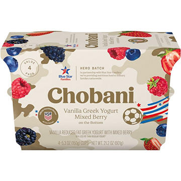 Chobani Low-Fat Mixed Berry on the Bottom Vanilla Greek Yogurt