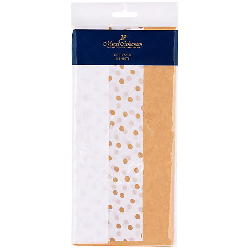 Hallmark Gold Foil Dots on Silver Large Gift Bag with Tissue Paper