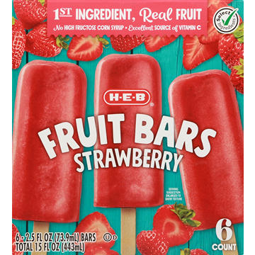 H-E-B Strawberry Frozen Fruit Bars