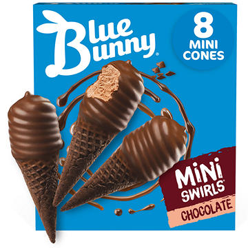 Blue Bunny Mini Swirls Chocolate Ice Cream Cones