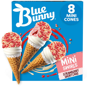 Blue Bunny Mini Swirls Strawberry Shortcake Ice Cream Cones