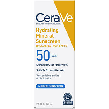 CeraVe Hydrating Mineral Sunscreen Face Lotion Broad Spectrum SPF 50