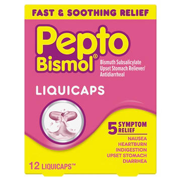 Pepto-Bismol Liquicaps, Multi-Symptom Relief of Gas, Nausea, Heartburn, Indigestion, Upset Stomach, & Diarrhea