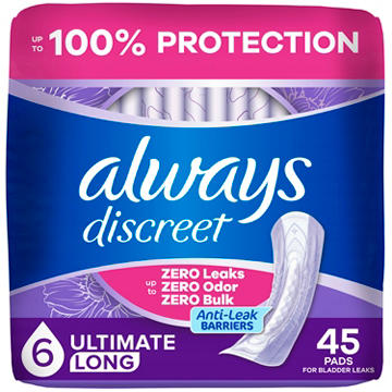 Always Discreet Adult Incontinence & Postpartum Pads - Extra Heavy, Long