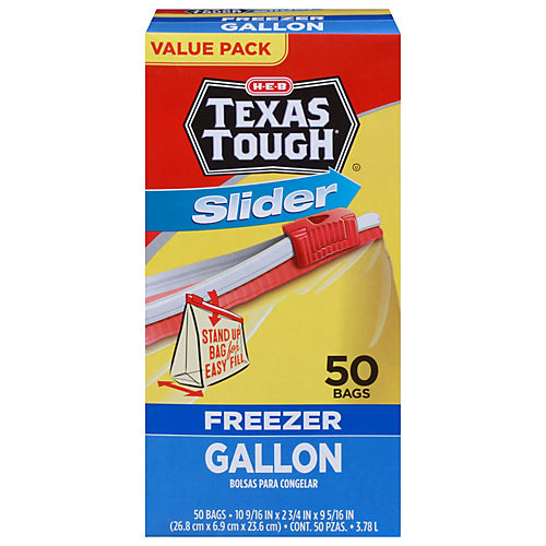 H-E-B Texas Tough Slider Quart Freezer Bags - Shop Storage Bags at