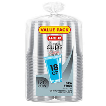 H-E-B 18 oz Clear Plastic Cups