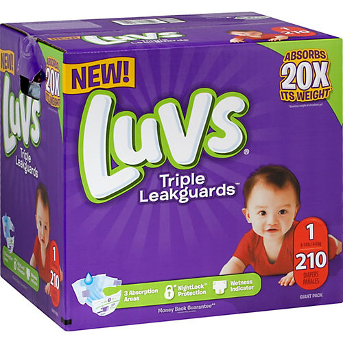 Luvs Triple Leakguards Diapers 210 ct