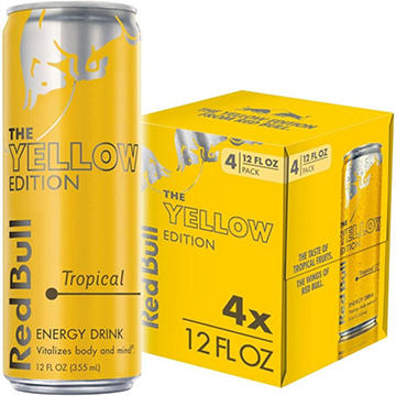 Red Bull Yellow Edition Tropical Energy Drink 4 pk Cans
