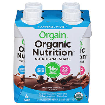 Orgain Organic Nutrition 16g Protein Shakes 4 pk - Smooth Chocolate