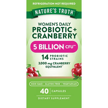 Nature's Truth Women's Probiotic + Cranberry Vegetarian Capsules