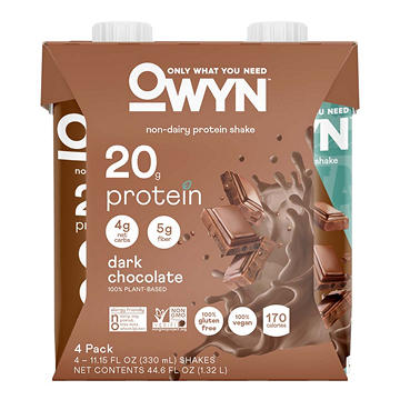OWYN Non-Dairy 20g Protein Shakes 4 pk Bottles - Dark Chocolate
