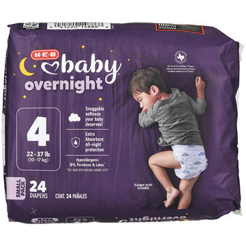 H-E-B Baby Small Pack Overnight Diapers – Size 4