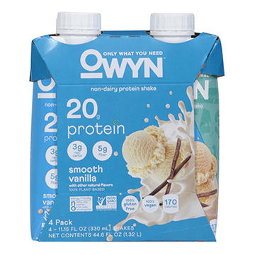 OWYN Non-Dairy 20g Protein Shakes 4 pk Bottles - Smooth Vanilla