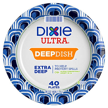 Dixie Ultra  9 in Compostable Deep Dish Paper Plates