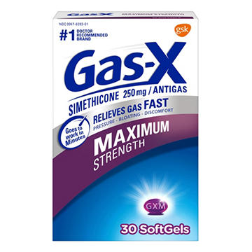 Gas-x Maximum Strength Gas Relief Softgels with Simethicone 250 mg