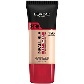 L'Oréal Paris Infallible Pro-Matte Blendable Foundation, Oil Free 104.5 Nude Buff