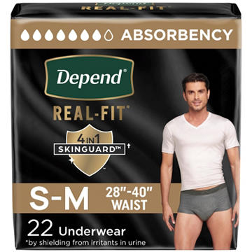 Depend Real Fit Incontinence Disposable Underwear - S/M