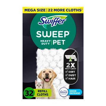 Swiffer Pet Heavy Duty Dry Multi-Surface Cloth Refills, Febreze Freshness Scent