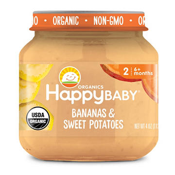 Happy Baby Organics Stage 2 Bananas & Sweet Potatoes Organic Baby Food