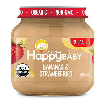 Happy Baby Clearly Crafted Stage 2 Bananas & Strawberries Jar