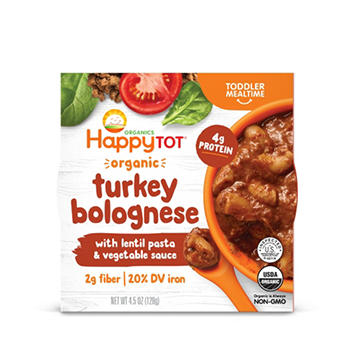 Happy Tot Organics Turkey Bolognese With Lentil Pasta And Vegetables