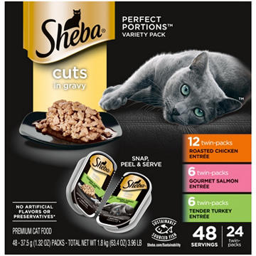 Sheba Perfect Portions Wet Cat Food Cuts in Gravy Twin-Pack Trays