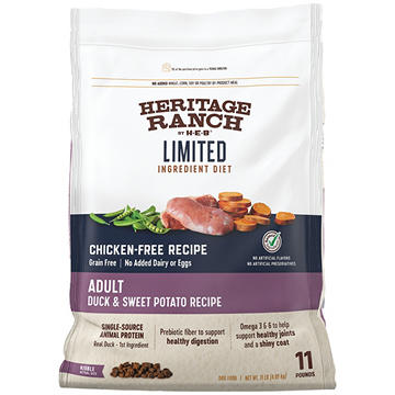 Heritage Ranch by H-E-B Limited Ingredient Diet Grain-Free Adult Dry Dog Food - Duck & Sweet Potato