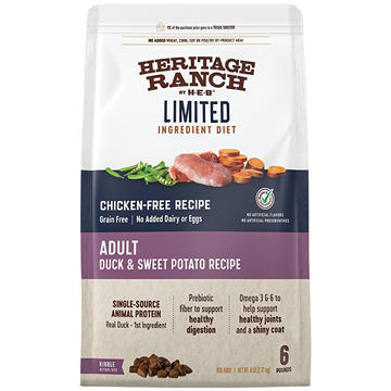 Heritage Ranch by H-E-B Limited Ingredient Diet Grain-Free Adult Dry Dog Food - Duck & Sweet Potato