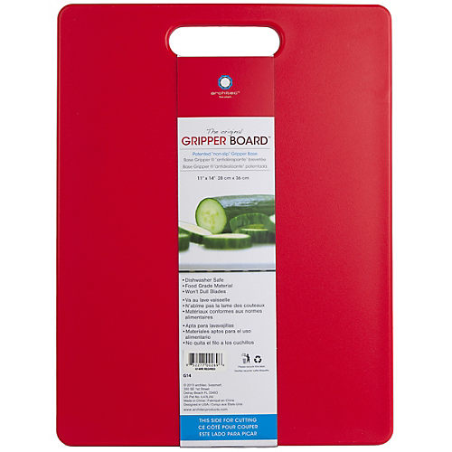 HUBERT® Red Polypropylene Cutting Board with Grippers - 12L x 18W x 1/2H