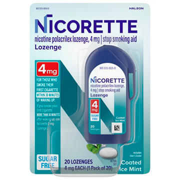 Nicorette Coated Nicotine Lozenges to Help Quit Smoking, 4 mg, Ice Mint Flavored Stop Smoking Aid