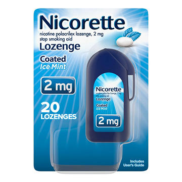 Nicorette Coated Nicotine Lozenges to Help Quit Smoking, 2 mg, Ice Mint Flavored Stop Smoking Aid
