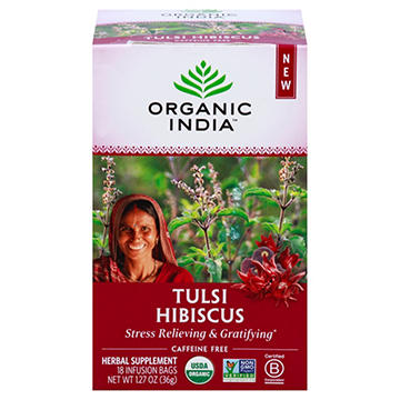 Organic India Tulsi Hibiscus Tea Infusion Bags