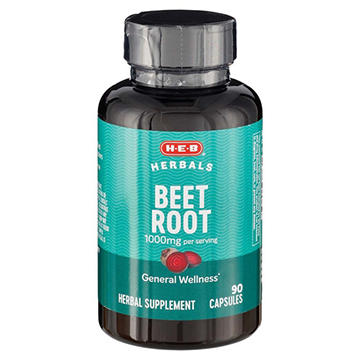 H-E-B Herbals Beet Root 1,000 mg Capsules